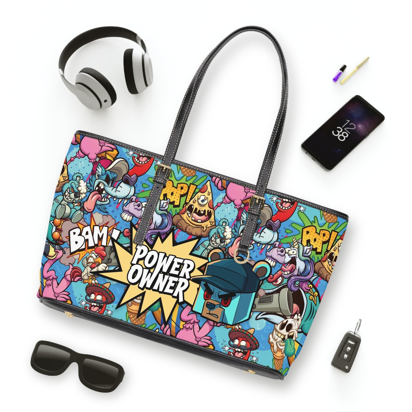 Comic Blast PU Leather Tote Bag | PowerOwner Official Merch