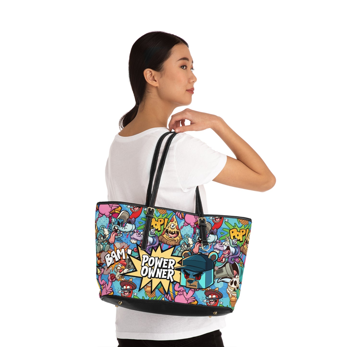 Comic Blast PU Leather Tote Bag | PowerOwner Official Merch