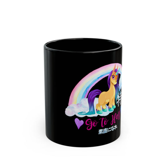 Go to Hell Kawaii Unicorn Mug – Anime-Inspired 11oz Ceramic Cup