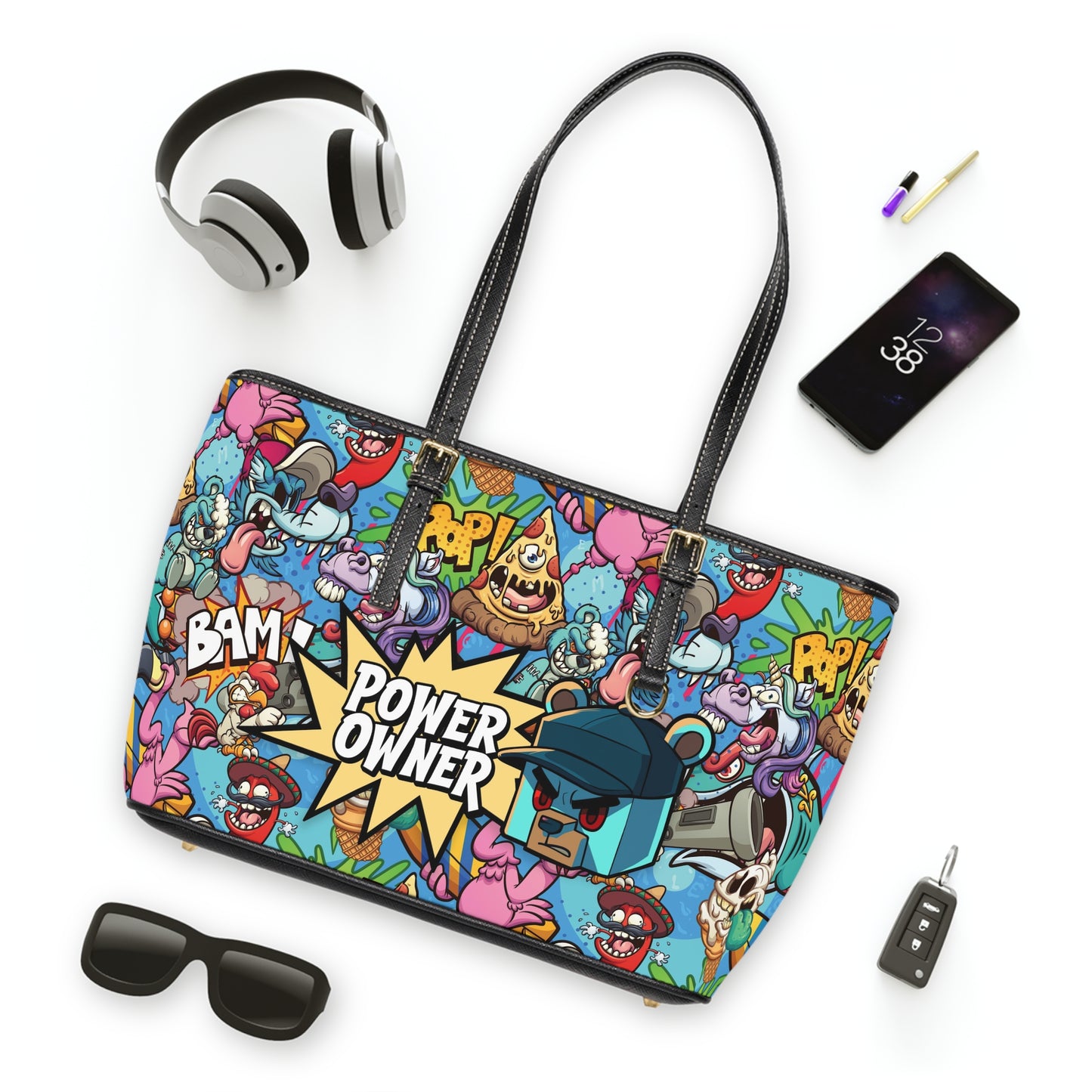 Comic Blast PU Leather Tote Bag | PowerOwner Official Merch