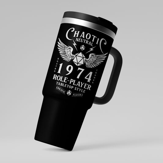 Chaotic Neutral Role Player – 40oz Insulated Tumbler for Tabletop & D20 DnD Fans