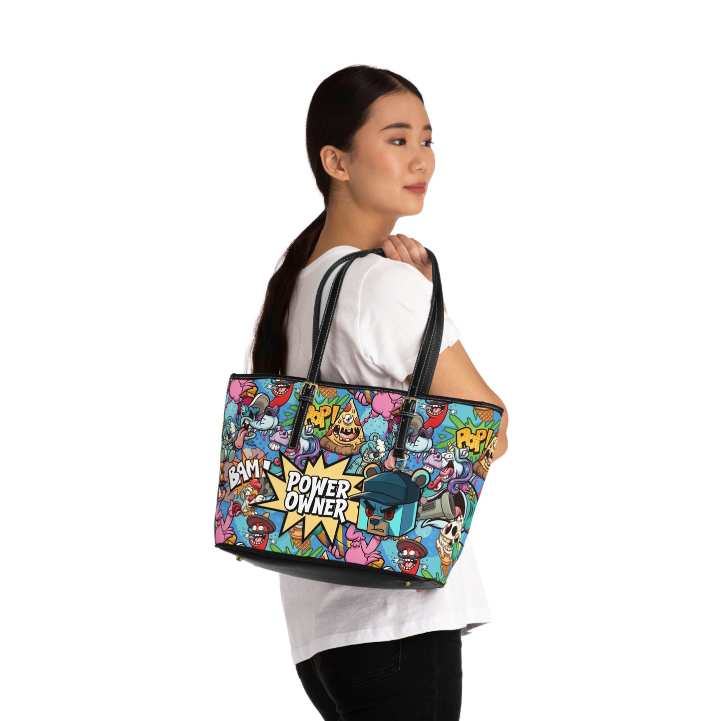 Comic Blast PU Leather Tote Bag | PowerOwner Official Merch