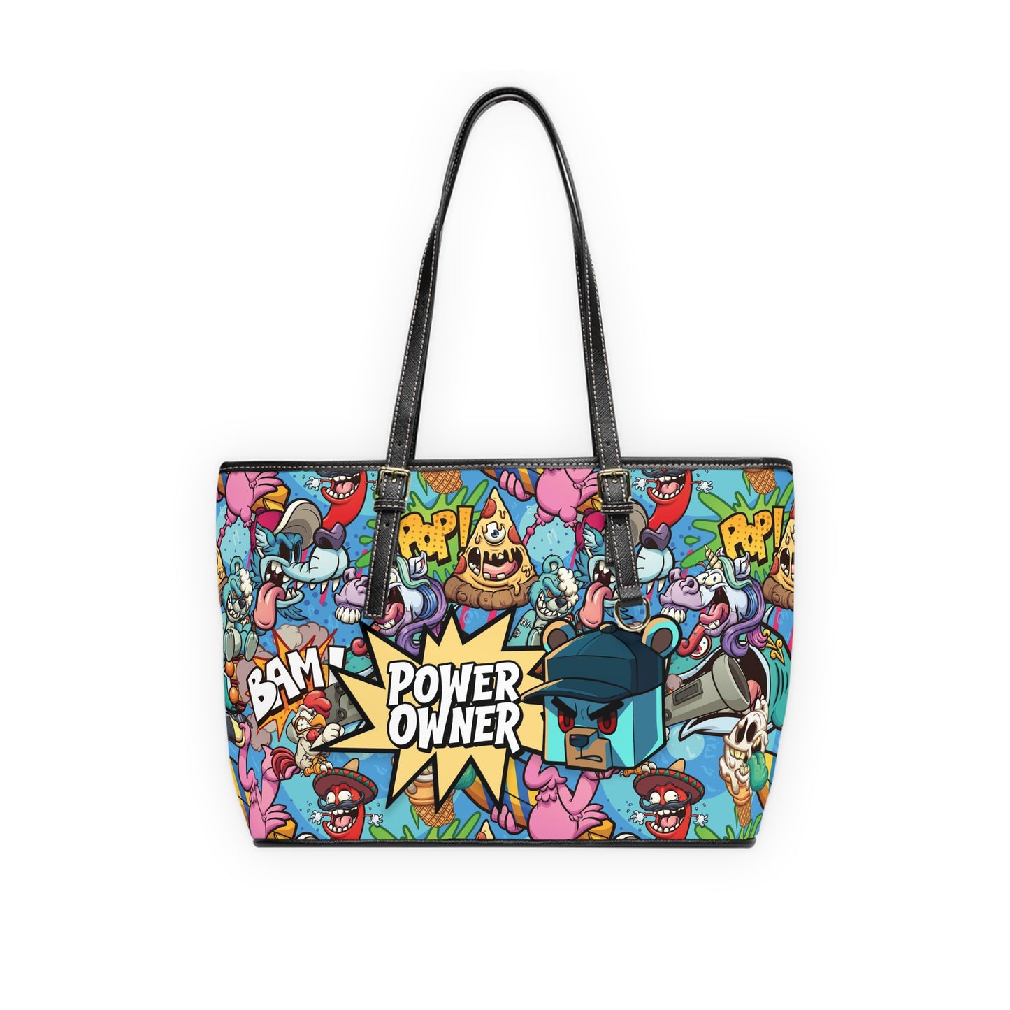 Comic Blast PU Leather Tote Bag | PowerOwner Official Merch