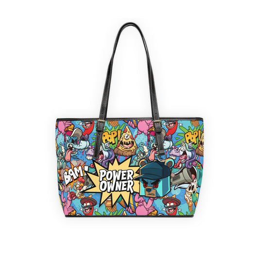 Comic Blast PU Leather Tote Bag | PowerOwner Official Merch