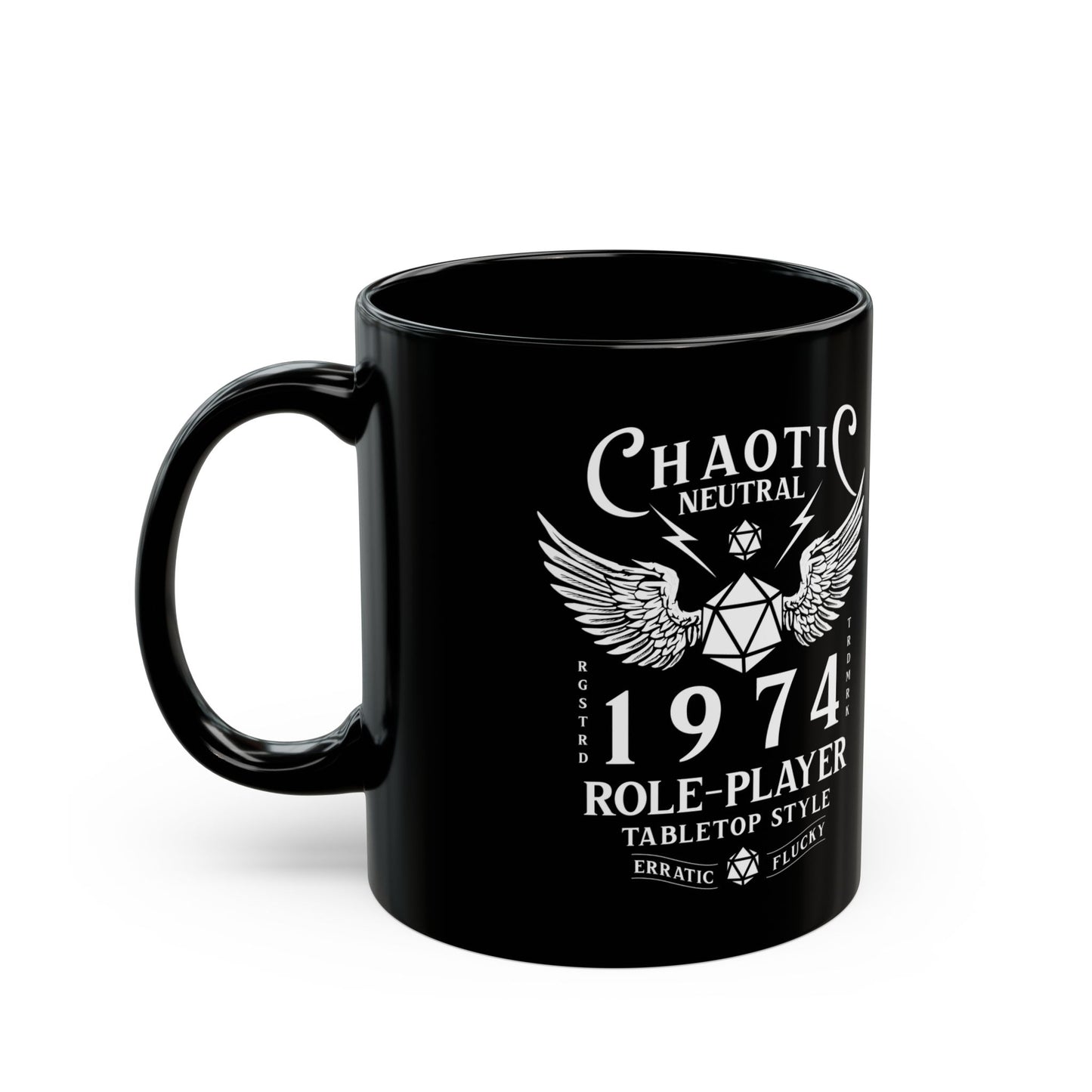 Chaotic Neutral Role Player Mug | Nerdy D20 Dice Coffee Cup Gift for Gamers & DnD Fans