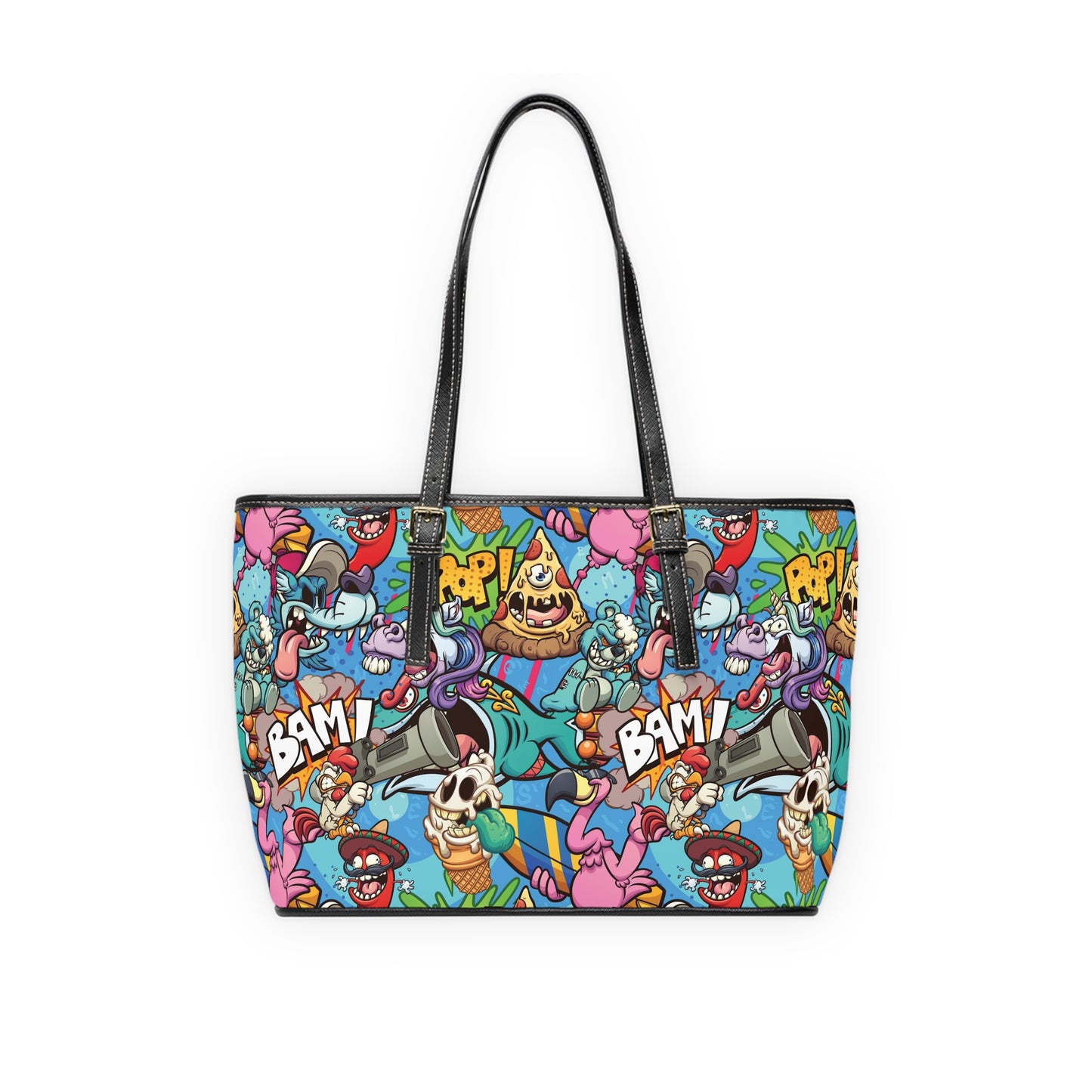 Comic Blast PU Leather Tote Bag | PowerOwner Official Merch