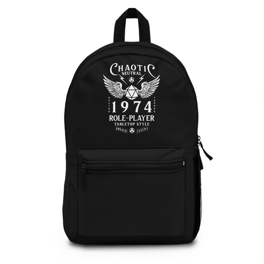 Chaotic Neutral RPG Backpack | Role-Playing Game Gear, Fantasy Game Accessories, Gamer Gift, D20 D&D Backpack, Tabletop RPG Tote