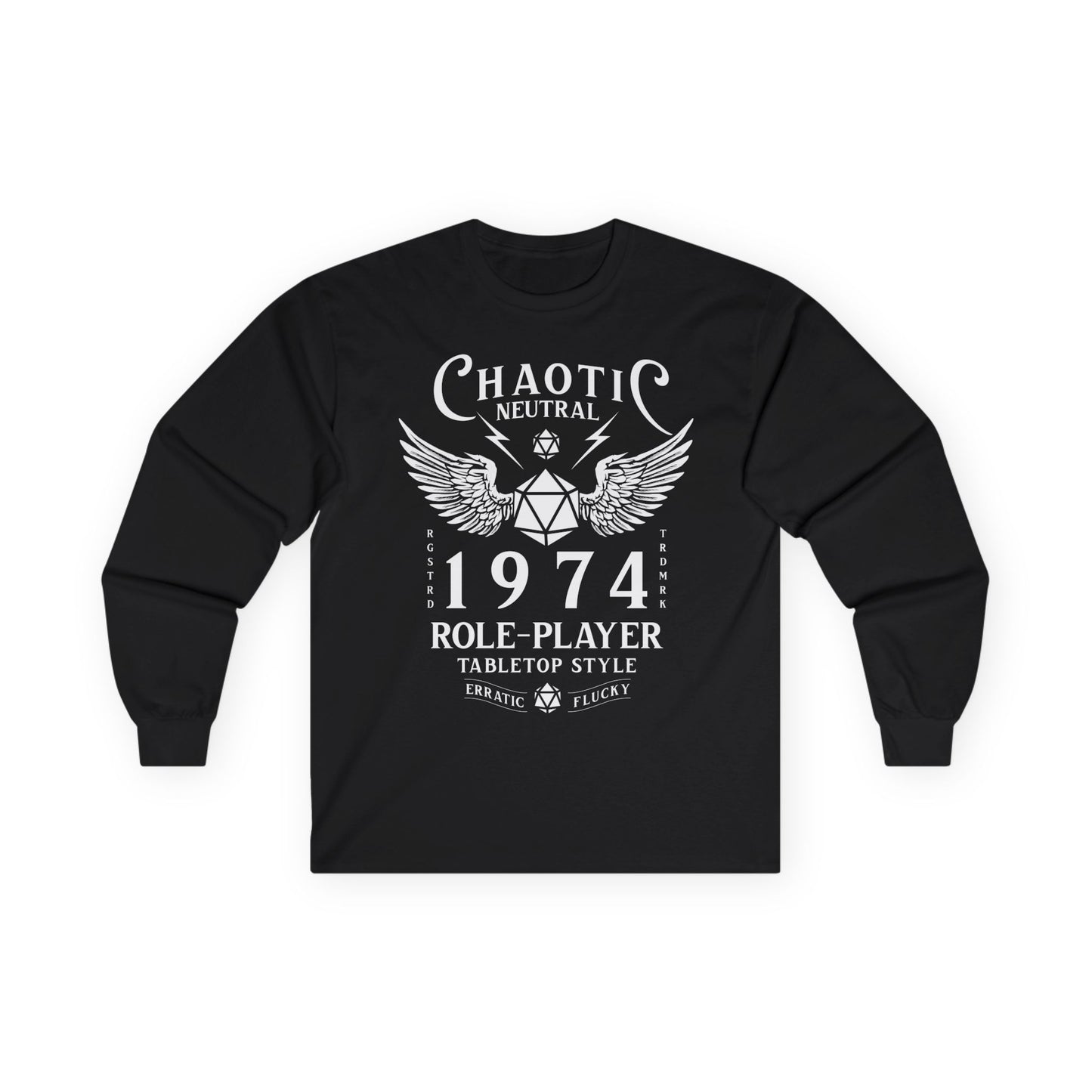 Chaotic Neutral Role Player Long Sleeve Shirt | D10 Dice Gamer Apparel for Nerds & DnD Fans