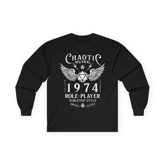 Chaotic Neutral Role Player Long Sleeve Shirt | D10 Dice Gamer Apparel for Nerds & DnD Fans