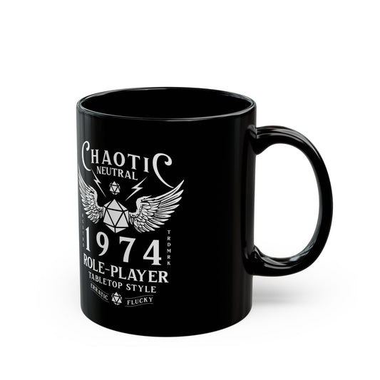 Chaotic Neutral Role Player Mug | Nerdy D20 Dice Coffee Cup Gift for Gamers & DnD Fans