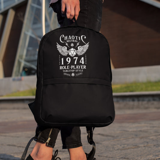 Chaotic Neutral RPG Backpack | Role-Playing Game Gear, Fantasy Game Accessories, Gamer Gift, D20 D&D Backpack, Tabletop RPG Tote