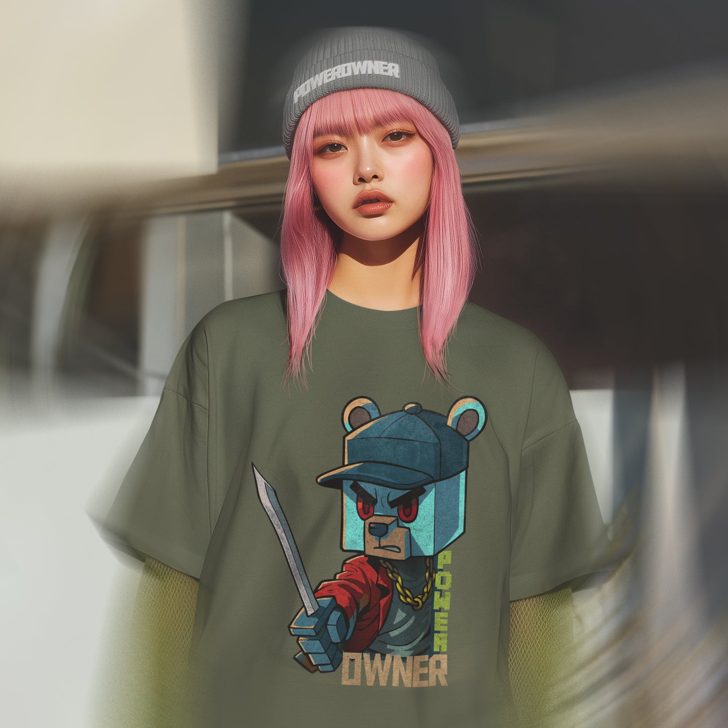Fierce Katana Bear Tee | PowerOwner Official Merch